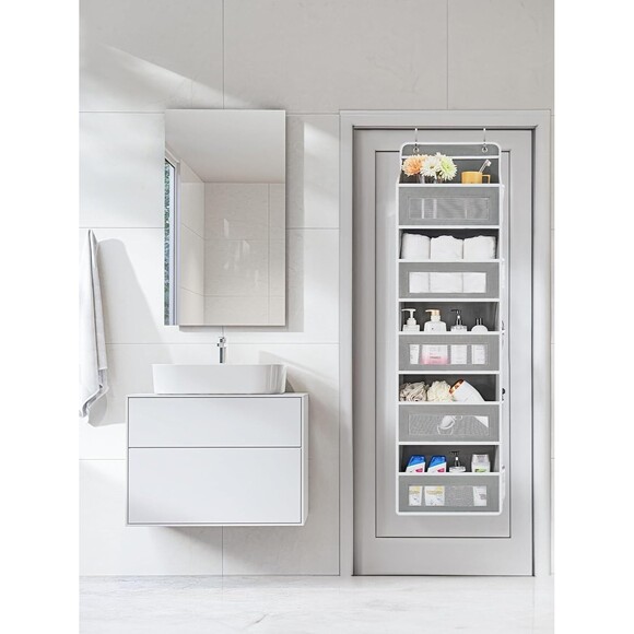 Over The Door Organizer Storage, 5 Shelf Hanging Door w/ 5 Large Capacity pocket - Picture 6 of 12